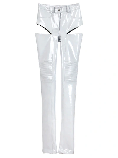 LAQUAN SMITH Moto Pant With Hip Cut-out White 