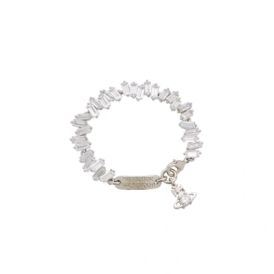 Vivienne Westwood Molly Crystal-embellished Bracelet In Silver