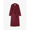 Ted Baker Womens Dp-purple Rrosiey Belted Wrap Wool-blend Coat 6