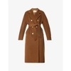 Max Mara Madame Double Breasted Wool Cashmere Coat Coats Beige In Tobacco