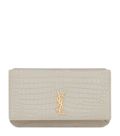 Saint Laurent Leather Cross-body Phone Holder In White