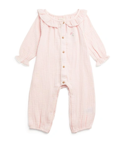 Albetta Babies' Floral Embroidered Playsuit (3-18 Months) In Pink