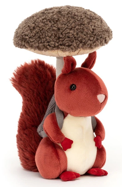 Jellycat Babies' Fungi Forger Squirrel Stuffed Animal In Red