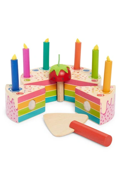 Tender Leaf Toys Babies' Rainbow Birthday Cake Play Set In Multi