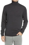 Nordstrom Washable Merino Wool Turtleneck In Grey Alloy Heather