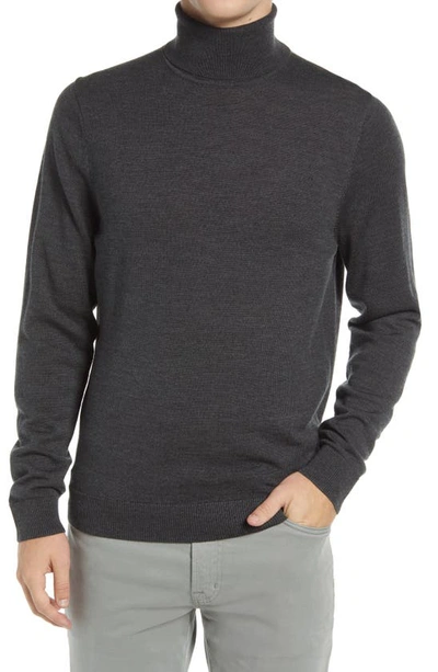 Nordstrom Washable Merino Wool Turtleneck In Grey Alloy Heather