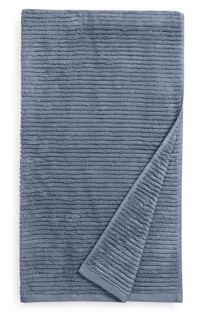 Nordstrom Hydro Ribbed Organic Cotton Blend Bath Towel In Blue Chip
