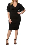 Kiyonna Women's Plus Size Rumor Ruched Dress In Black Noir