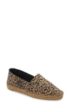 Saint Laurent Leopard-print Embroidered Canvas Espadrilles In Nero