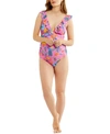 A PEA IN THE POD MATERNITY RUFFLED ONE-PIECE SWIMSUIT