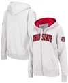 Stadium Athletic Women's White Ohio State Buckeyes Arched Name Full-zip Hoodie In White