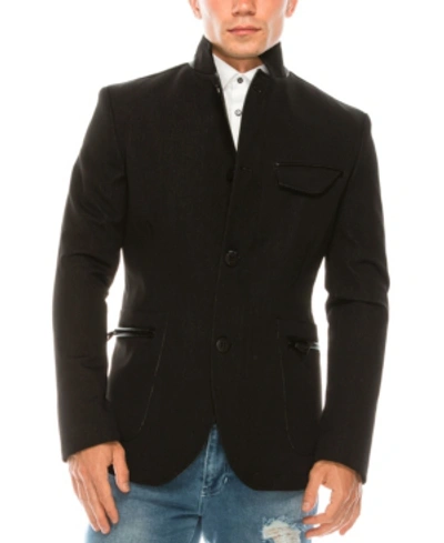 Ron Tomson Men's Modern Casual Stand Collar Sports Jacket In Black