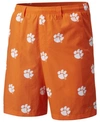 Columbia Orange Clemson Tigers Pfg Backcast Ii Omni-shade Hybrid Shorts In Orange