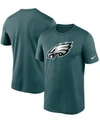 Nike Midnight Green Philadelphia Eagles Left End Run Slub Performance T-shirt In Green