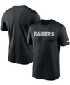 Nike Men's Black Las Vegas Raiders Team Wordmark T-shirt In Black