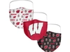 Fanatics Wisconsin Badgers 3-pk. Face Mask In Assorted