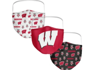 Fanatics Wisconsin Badgers 3-pk. Face Mask In Assorted