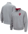 COLOSSEUM MEN'S HEATHER GRAY INDIANA HOOSIERS TORTUGAS TEAM LOGO QUARTER-ZIP JACKET