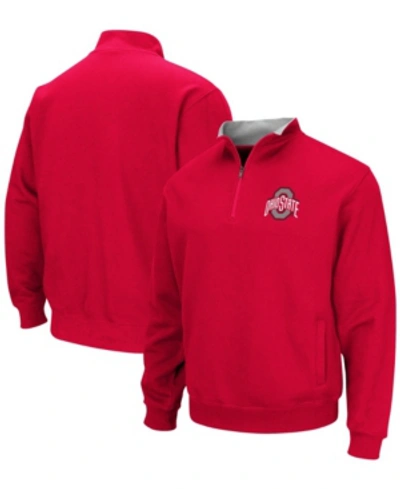 COLOSSEUM MEN'S SCARLET OHIO STATE BUCKEYES TORTUGAS TEAM LOGO QUARTER-ZIP JACKET