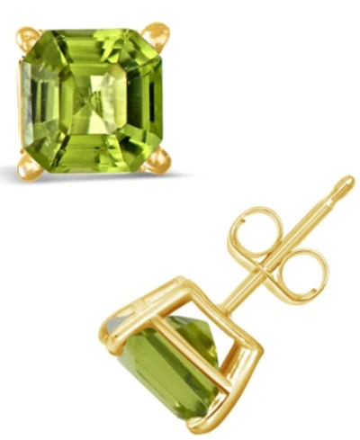 Macy's Garnet (2-1/2 Ct. T.w.) Stud Earrings In 14k Yellow Gold (also In Peridot & Citrine)
