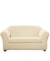 SURE FIT STRETCH PINSTRIPE TWO PIECE LOVESEAT SLIPCOVER