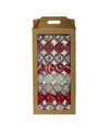 Nearly Natural Holiday Shatterproof, 64 Count Christmas Tree Ornament Set In Red