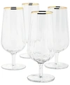Martha Stewart Collection Optic Footed Water Glasses, Set Of 4, Created For Macy's In Clear