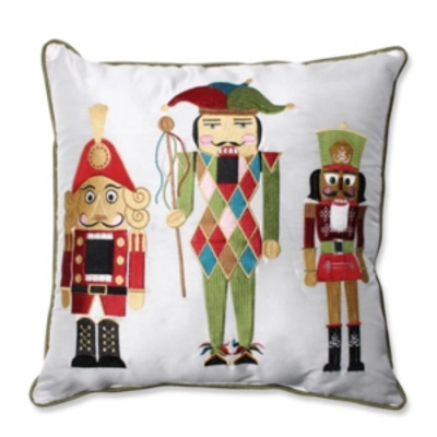 Pillow Perfect Holiday Embroidered Nutcrackers Red/green 16.5" Throw Pillow