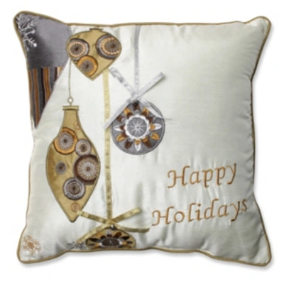 Pillow Perfect Holiday Ornaments Gold/silver 16.5" Throw Pillow