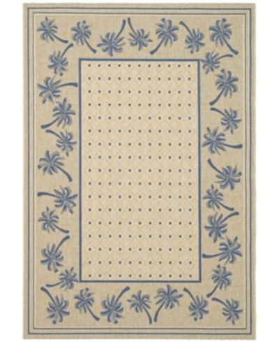 Safavieh Courtyard Cy5148 Ivory And Blue 4' X 5'7" Outdoor Area Rug