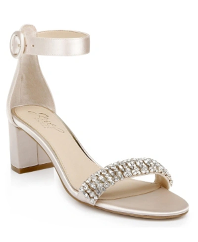 Jewel Badgley Mischka Women's James Evening Sandals Women's Shoes In Champagne Satin