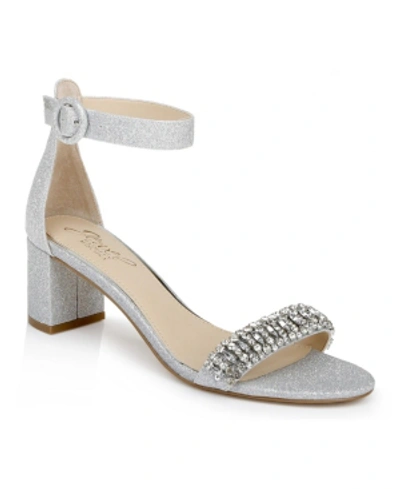 Jewel Badgley Mischka Women's James Evening Sandals Women's Shoes In Silver Glitter