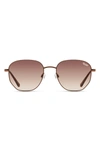 Quay Jezabell 52mm Gradient Round Sunglasses In Bronze / Brown Lens