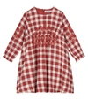 Tartine Et Chocolat Embroidered Checked Cotton Dress In Red