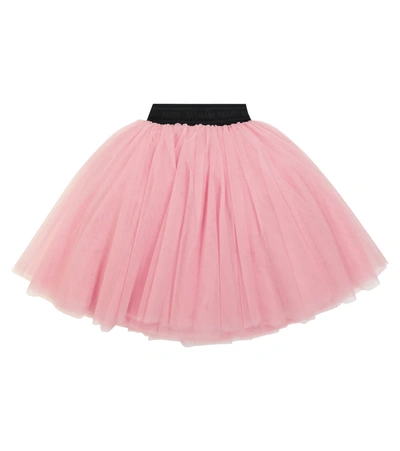 Balmain Kids' Tulle Miniskirt In Black