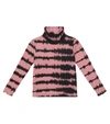 Paade Mode Tie-dye Mock Neck Top In Pink