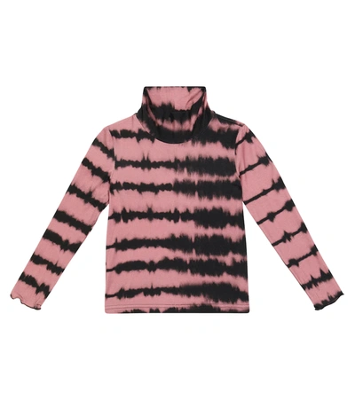 Paade Mode Kids' Tie-dye Mock Neck Top In Pink