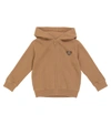 BURBERRY TEDDY CASHMERE KNIT ZIP-UP HOODIE,P00608053