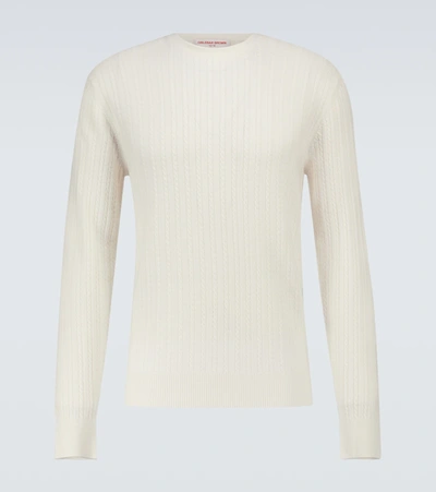 Orlebar Brown Walden Cable Knit Sweater In White