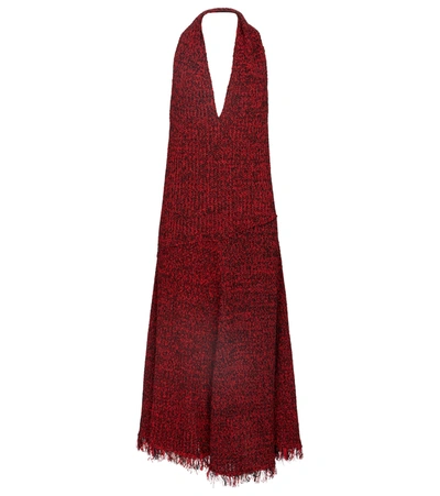 Proenza Schouler Womens Red Multi Plunge-neck Fringed Crochet Maxi Dress Xs
