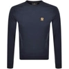 Belstaff Logo Print Jersey Sweatshirt In Navy