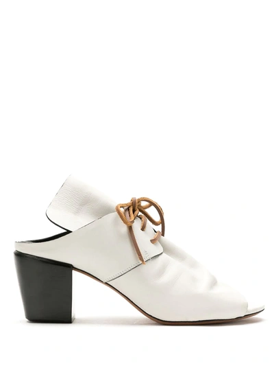 Matri Tie Leather Pumps In Weiss