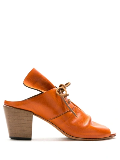 Matri Tie Leather Pumps In Orange