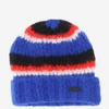 Saint Laurent Multicolour Striped Bonnet Cap In Blue