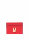Moschino Logo Plaque Cardholder In Rot