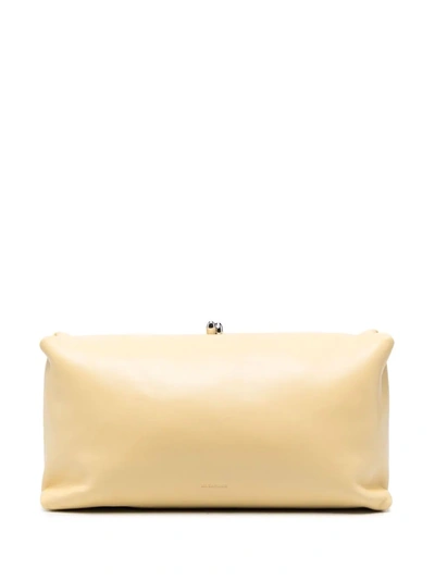 Jil Sander Leather Clutch Bag In Gelb