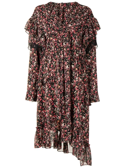 Goen J Floral-print Asymmetric Dress In Muilticolor