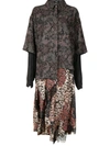 Goen J Floral-print Layered Dress In Grau