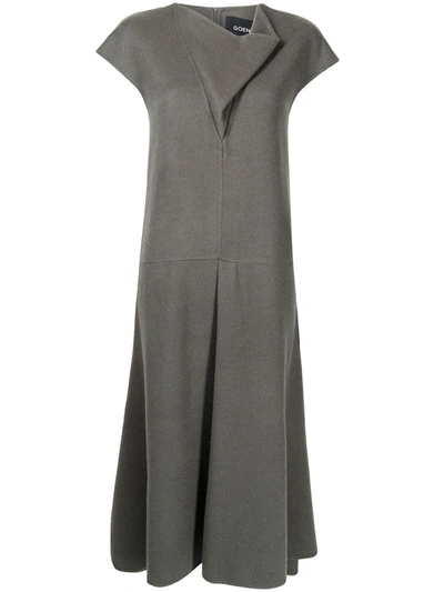 Goen J Cowl-neck Wool-blend Dress In Grau