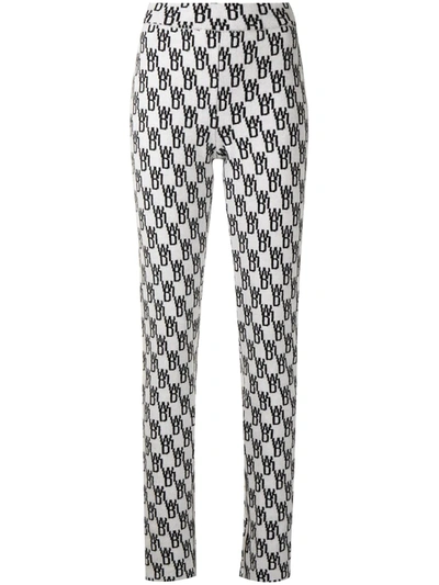 We11 Done Logo Pattern Knitted Leggings In Black